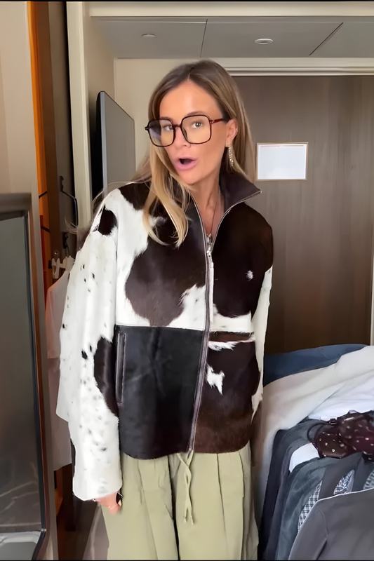 Mael™ | Stijlvolle jas met patroon en rits