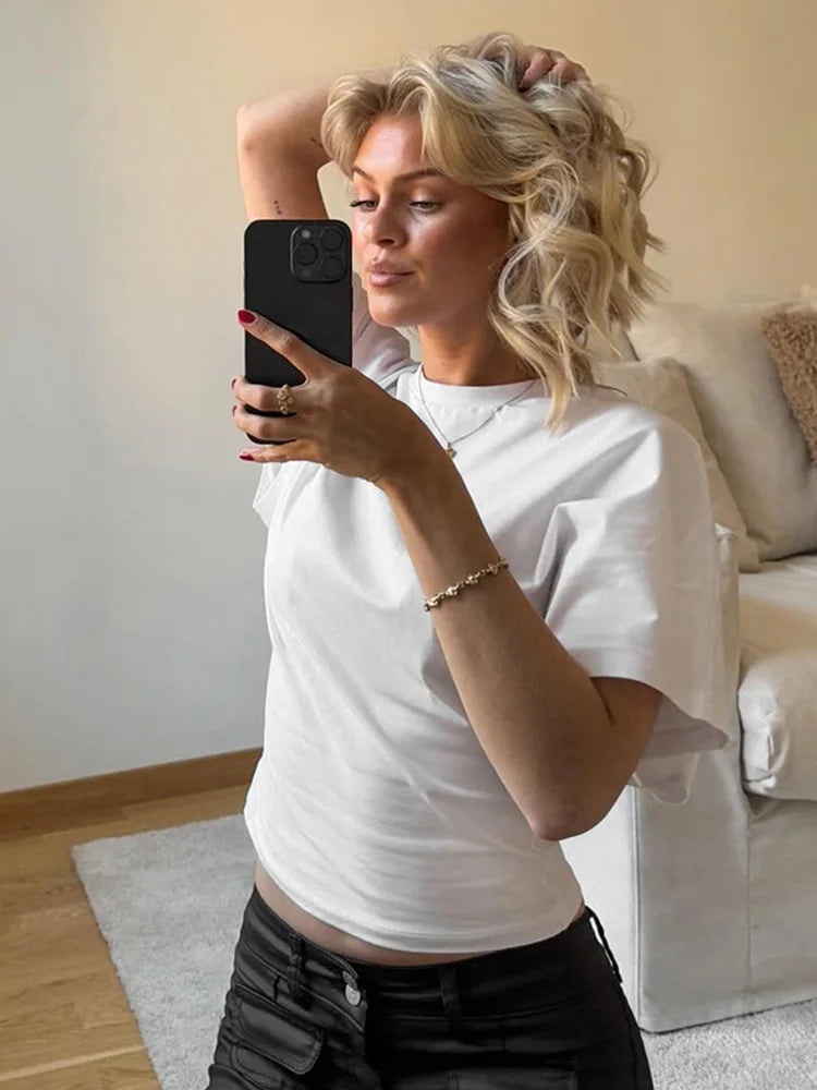 Grijs Cropped T-shirt - ByLovella
